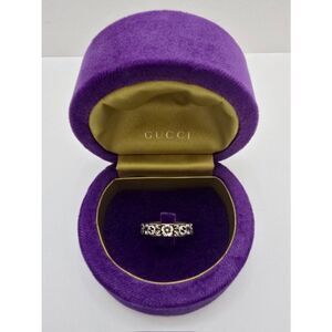Gucci Interlocking G Flower Band Ring Size 7